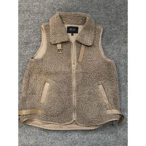 Women's Witty Fox Sherpa Vest With Buckles Size medium Light Brown